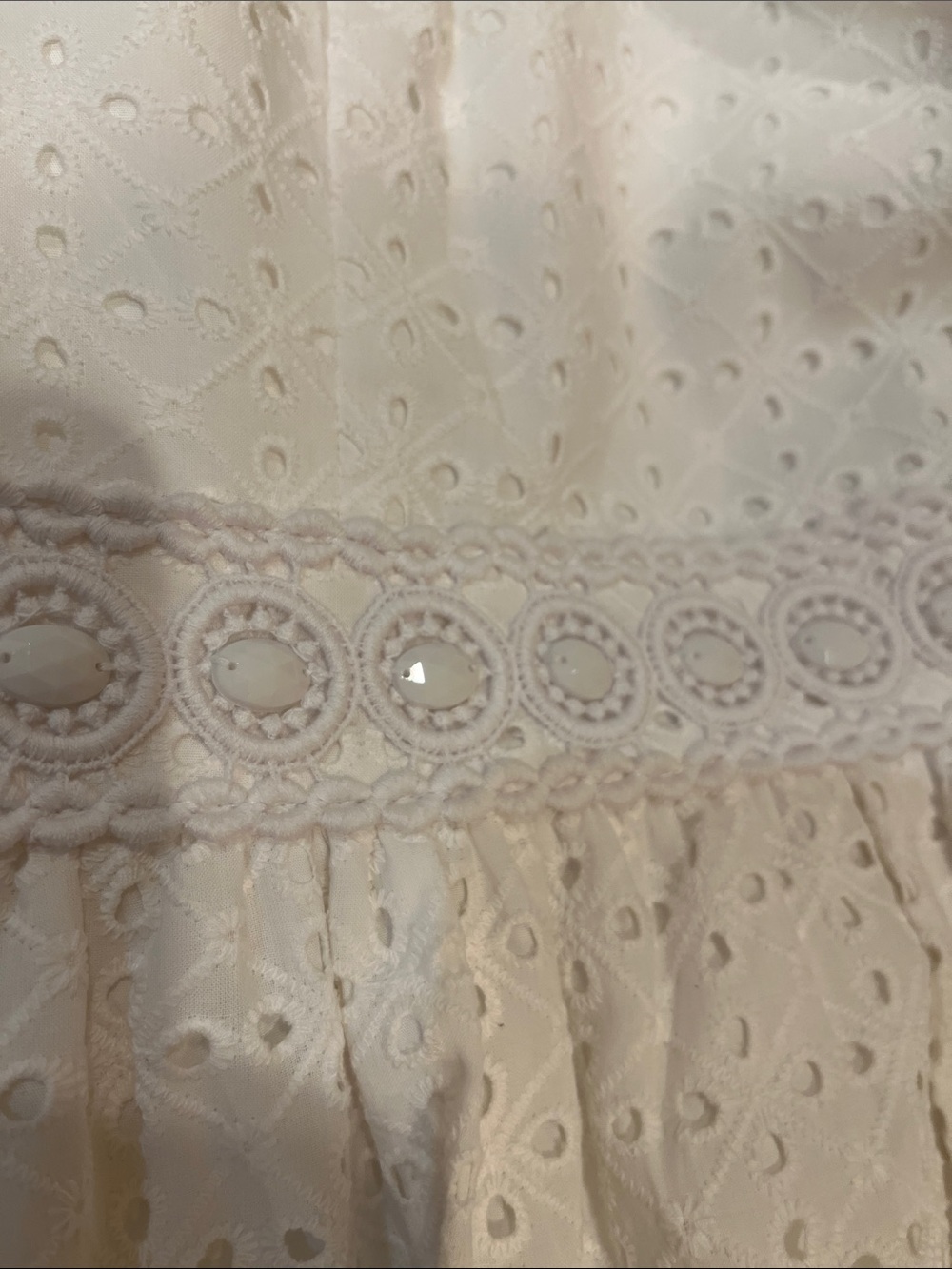 Lilly Pulitzer White Strapless Eyelet Sundress with Waist Lace - Picture 4 of 7